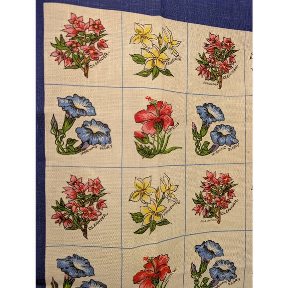 Irish Looms 100% Linen Tea Towel Hanging Decoration Flowers‎ Garden - Picture 2 of 6